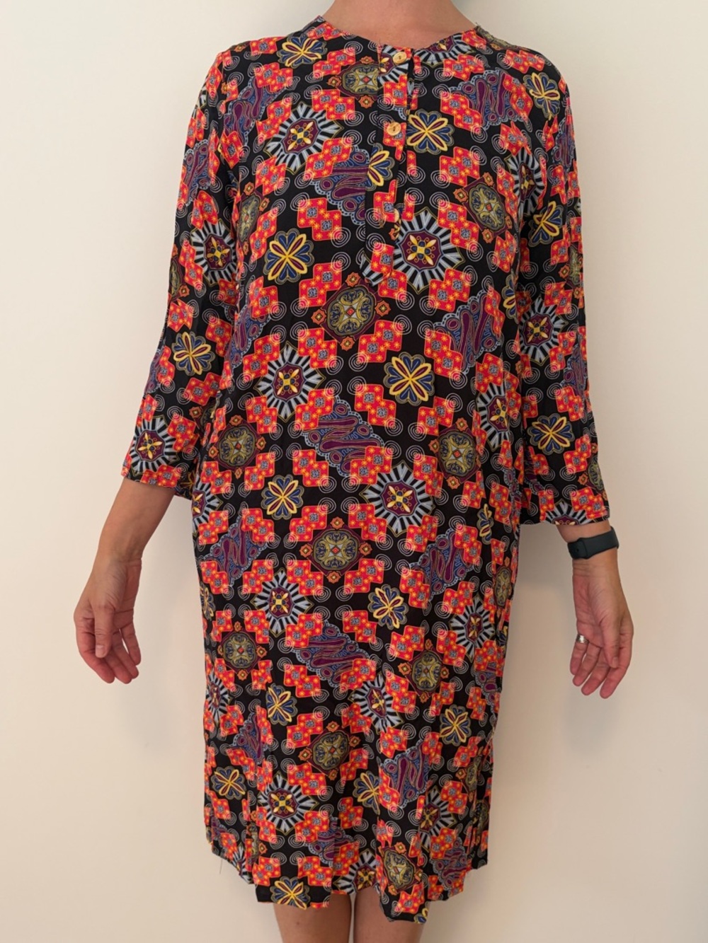 Patterned Batik Shift Dress